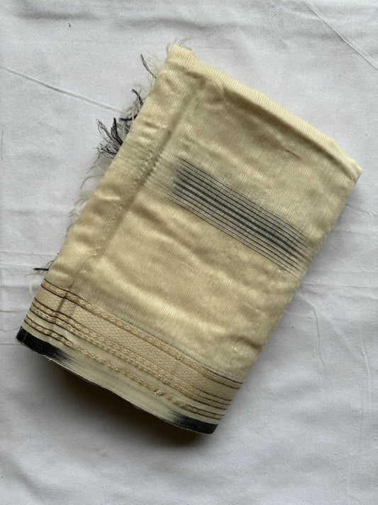 Black Natural Tie Dye Maheshwari Saree - Libas Handloom