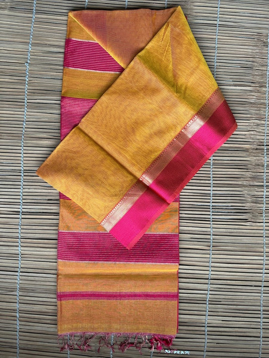 Half Tiussue Maheshwari Saree - Libas Handloom